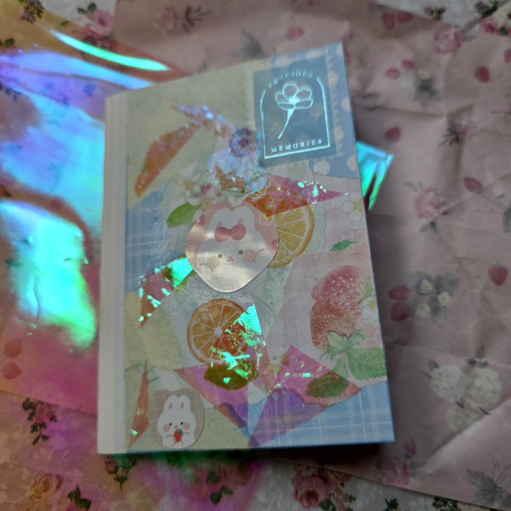 コラージュノート うさぎとフルーツ