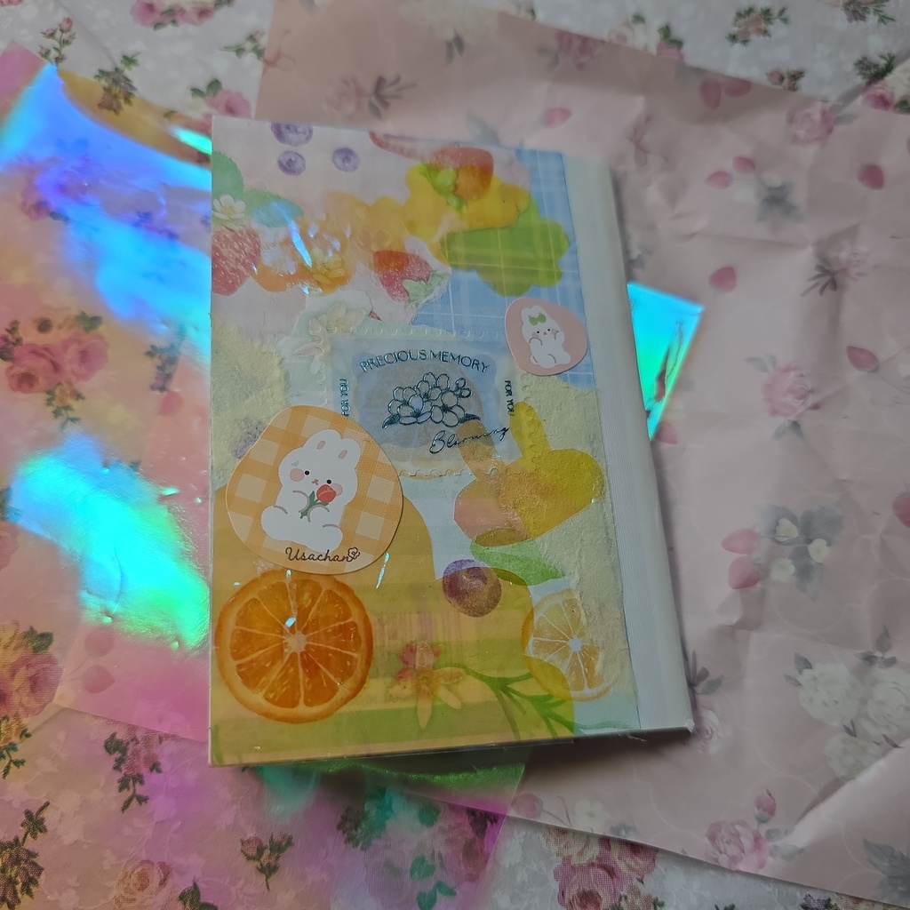 コラージュノート うさぎとフルーツ