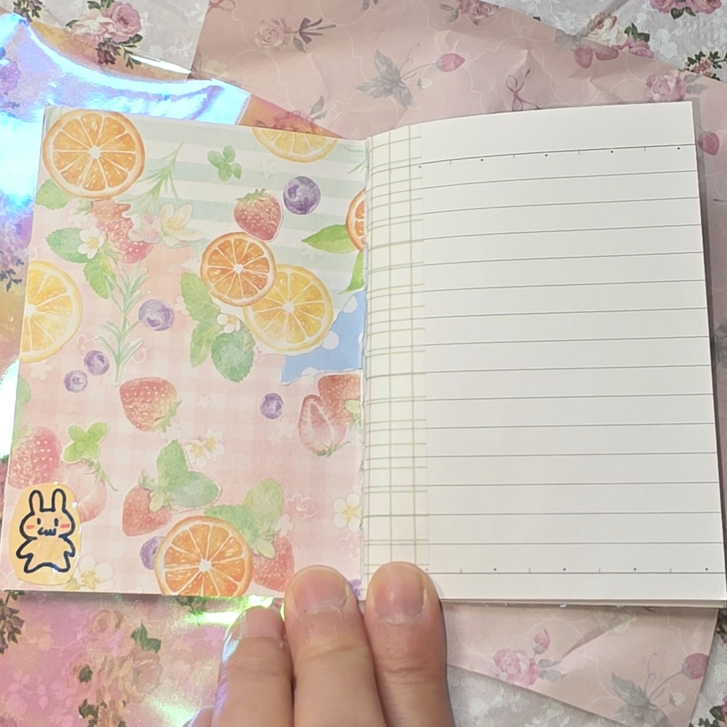 コラージュノート うさぎとフルーツ