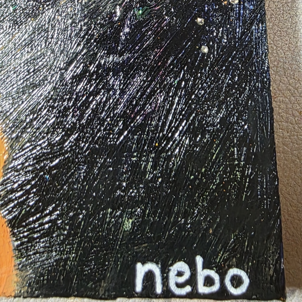 夜に見惚れるうさぎの後ろ姿(絵画)