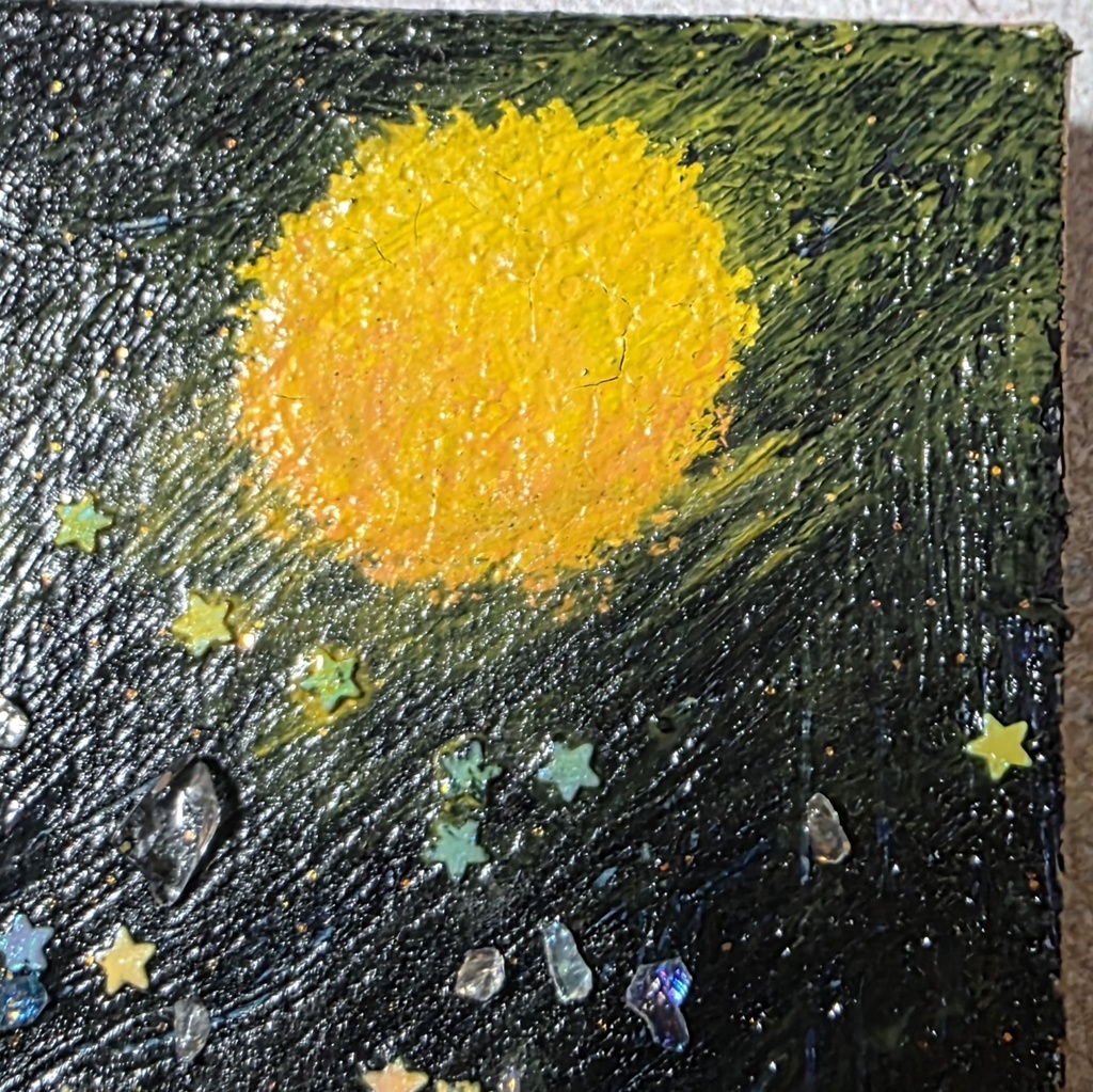 夜に見惚れるうさぎの後ろ姿(絵画)