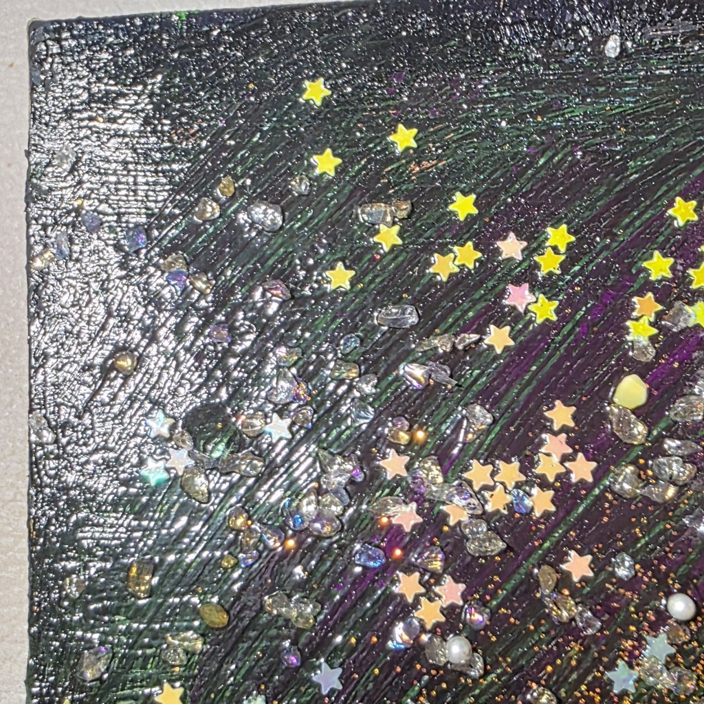 夜に見惚れるうさぎの後ろ姿(絵画)