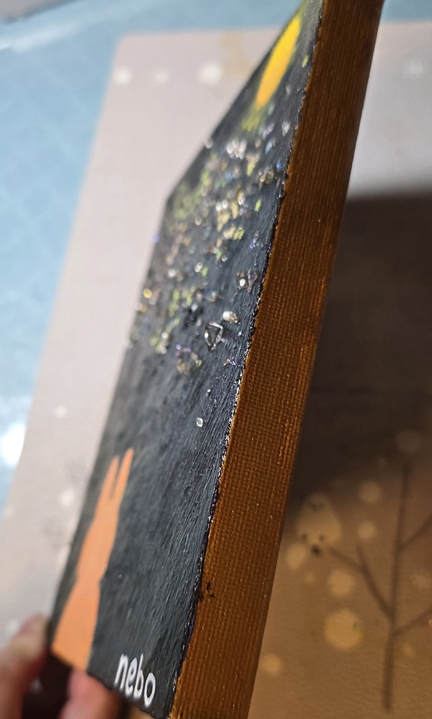 夜に見惚れるうさぎの後ろ姿(絵画)