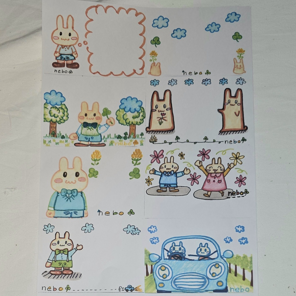 うさぎさんデザイン（文字無し）シール