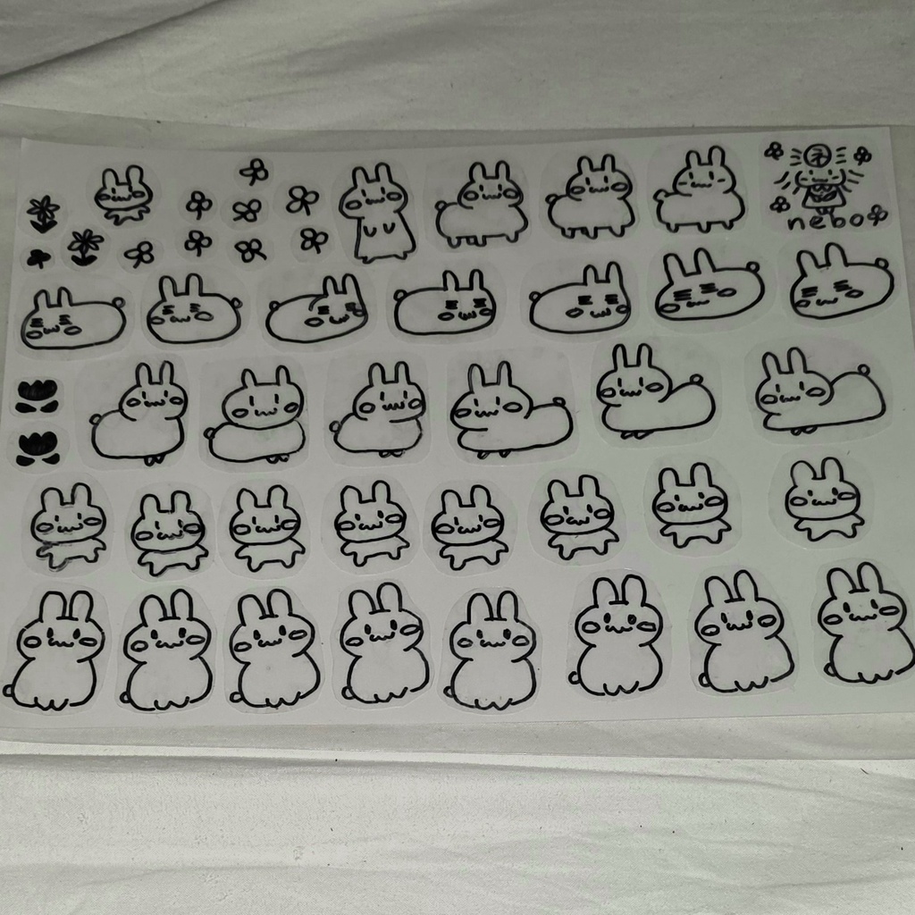 （データ版）うさぎさんの（クリアシール）Ａ４サイズ