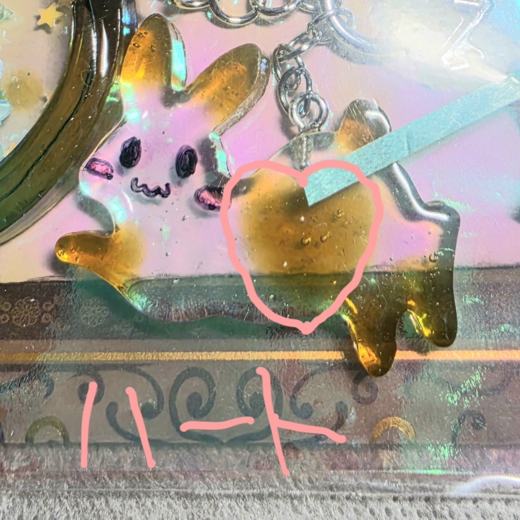 お星さまのカラビナキーホルダー(シルバー)クラゲとうさぎ