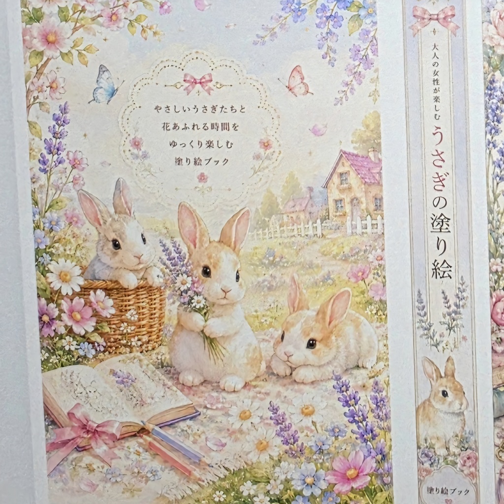 (データ版)Coloring Book for Adult Women 大人の女性が楽しむうさぎの塗り絵(塗り移り防止余白あり)