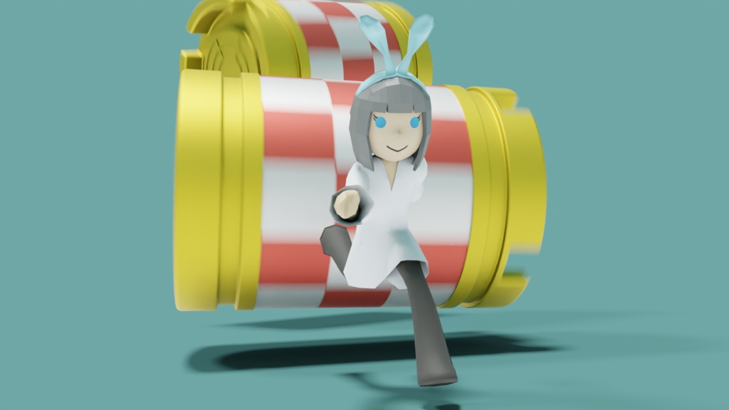 【Blender】高速道路においてある黄色いやつ