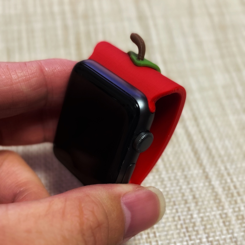 【ヘタ付き】Apple Watch用クリップアクセサリー 『りんごの皮』