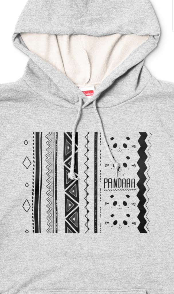 ぱんだパーカー(杢グレー)