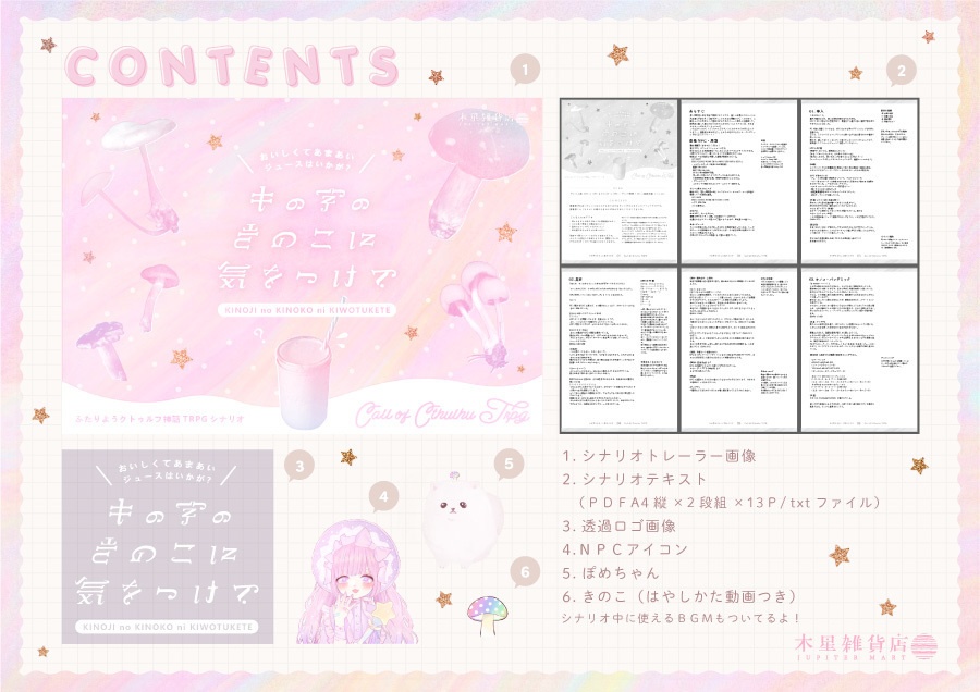 CoC6thシナリオ『キの字のきのこに気をつけて』