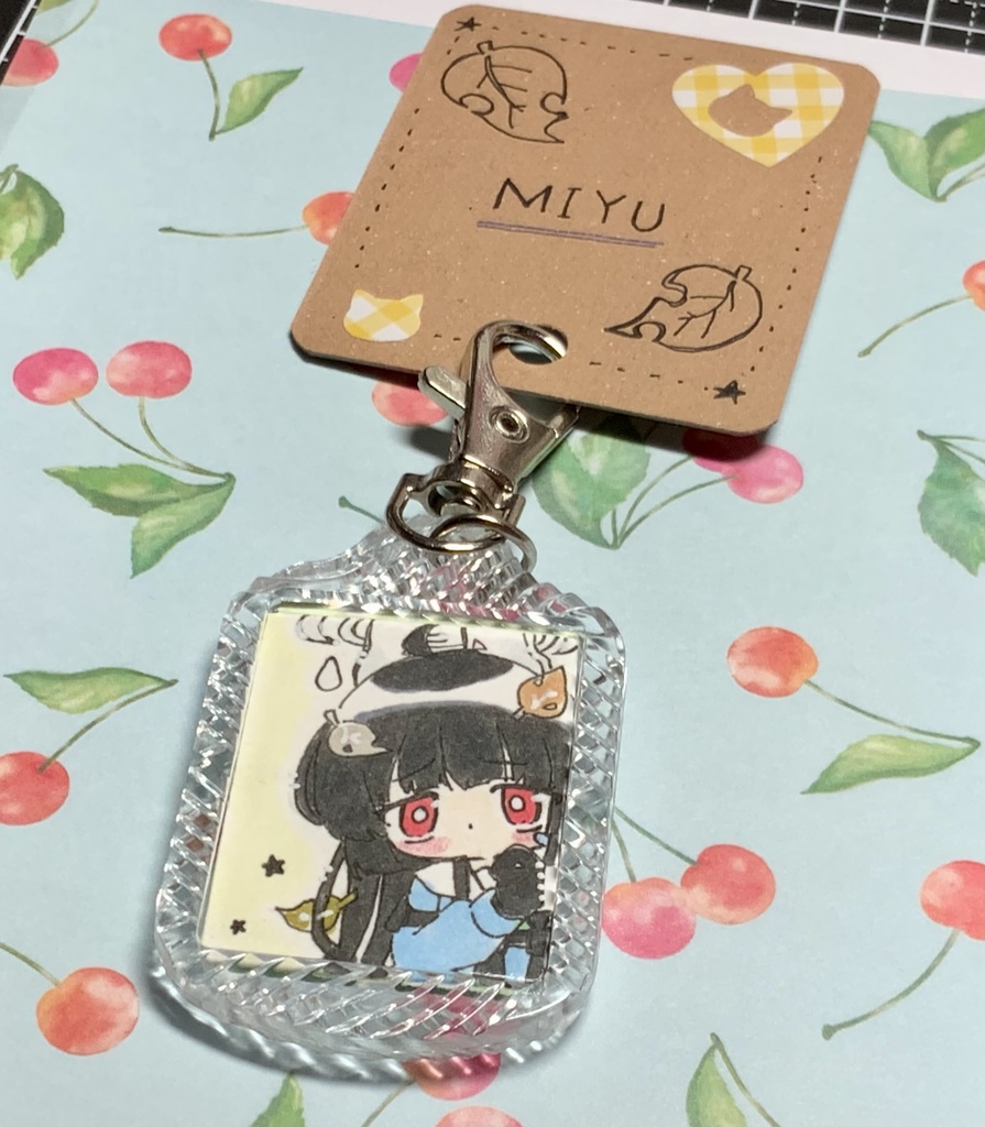 ブルアカ【ミユ】ちゃん原画入りキーホルダー