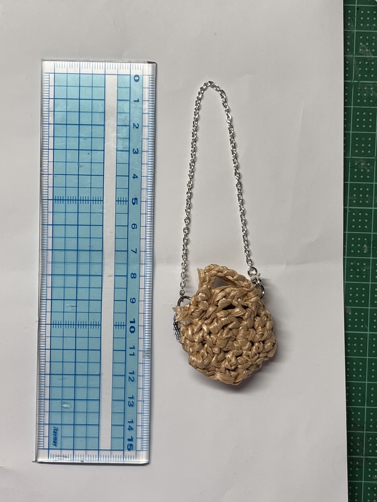 チュールリボン付きショルダーカゴバック