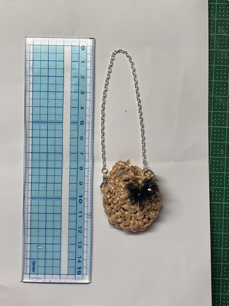 チュールリボン付きショルダーカゴバック