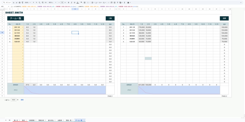 【第二弾】シンプル多機能型の日報・出面管理シート【現場作業者向け】【スプレッドシート】