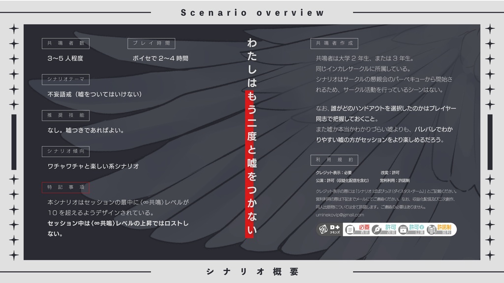 エモクロアTRPGシナリオ「嘘つきどもに祝福を」