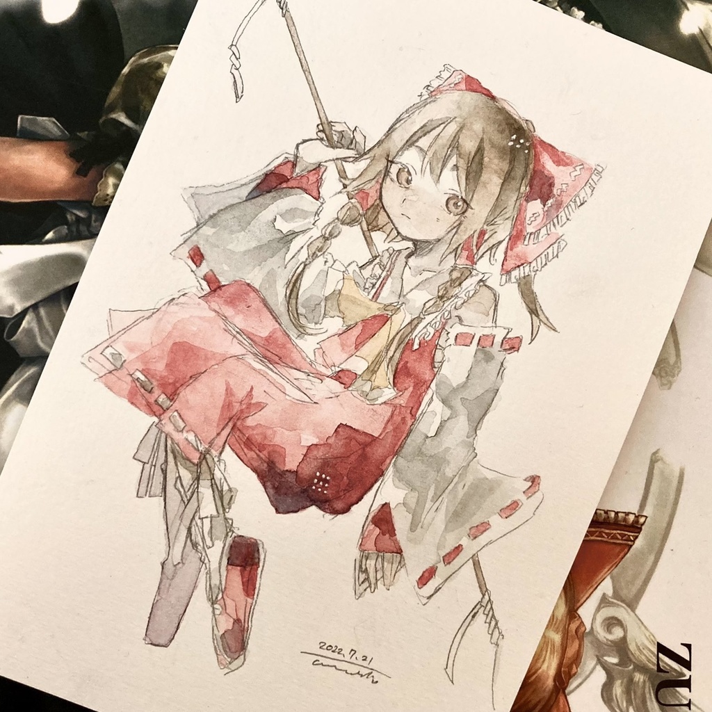 水彩原画 博麗霊夢