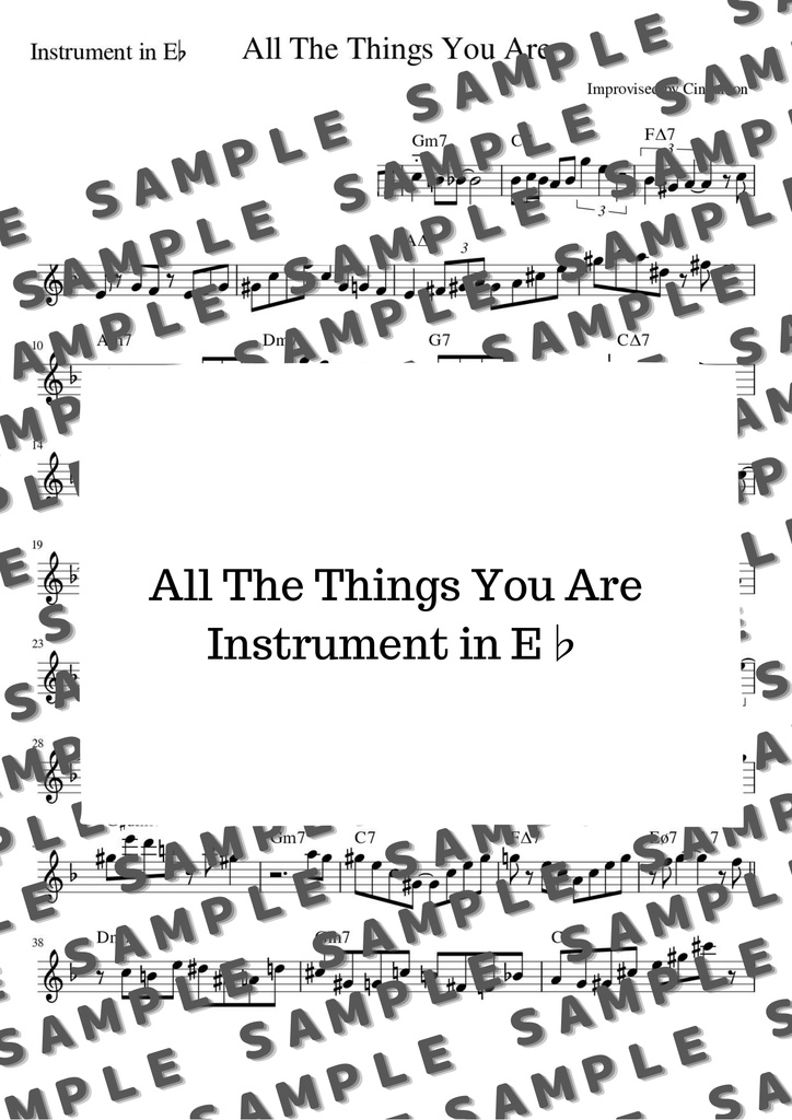 All The Things You Are(オール・ザ・シングス・ユー・アー ) アドリブソロ コピー譜(Transcribe Score)