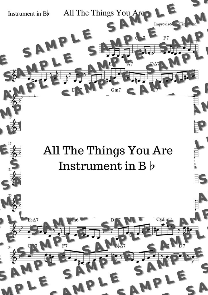 All The Things You Are(オール・ザ・シングス・ユー・アー ) アドリブソロ コピー譜(Transcribe Score)