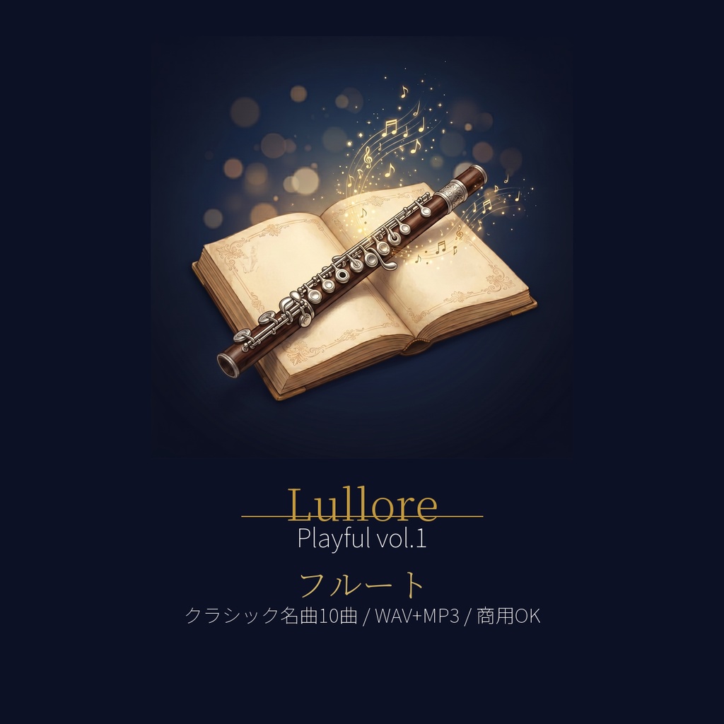 【BGM素材】Playful vol.1 - クラシック名曲10曲 フルートアレンジ / WAV+MP3 / 商用OK