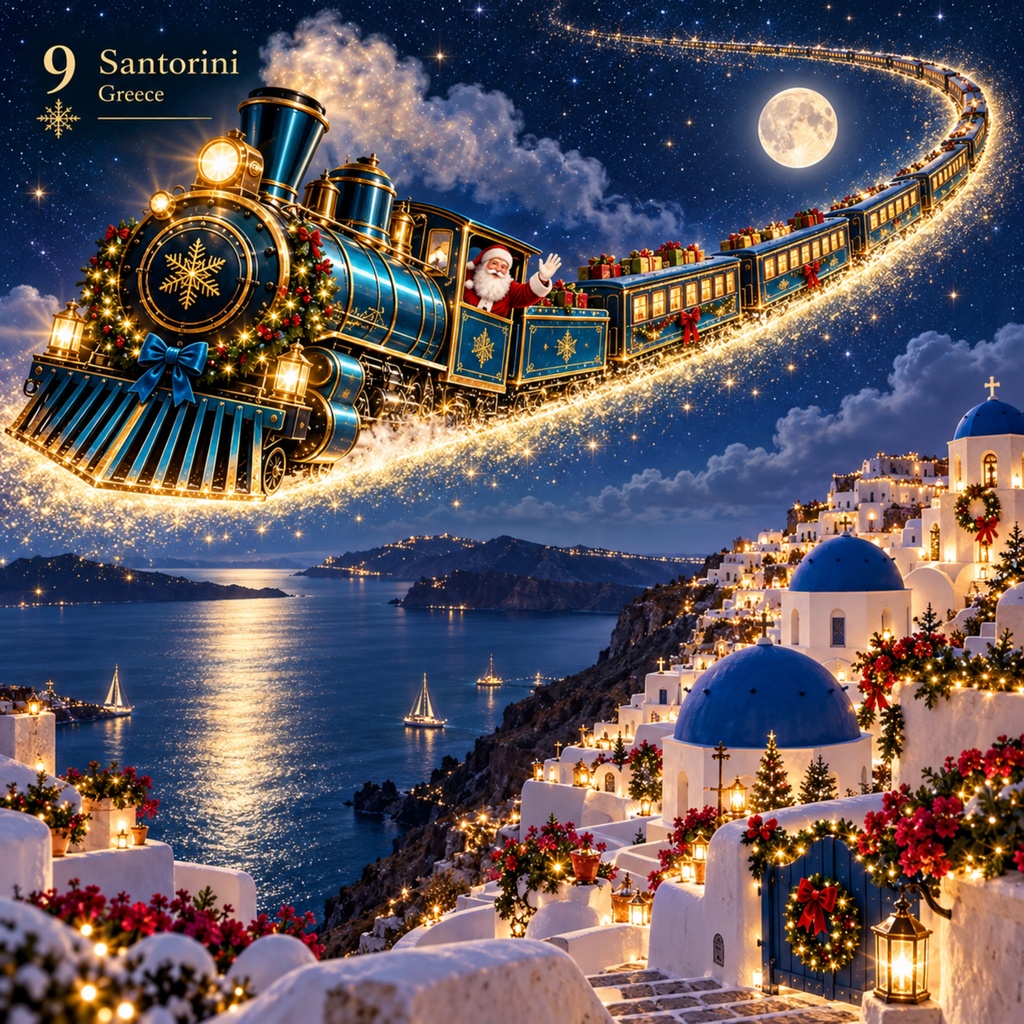 世界を旅するクリスマス列車 — Christmas Train Around the Worldデジタルペーパー