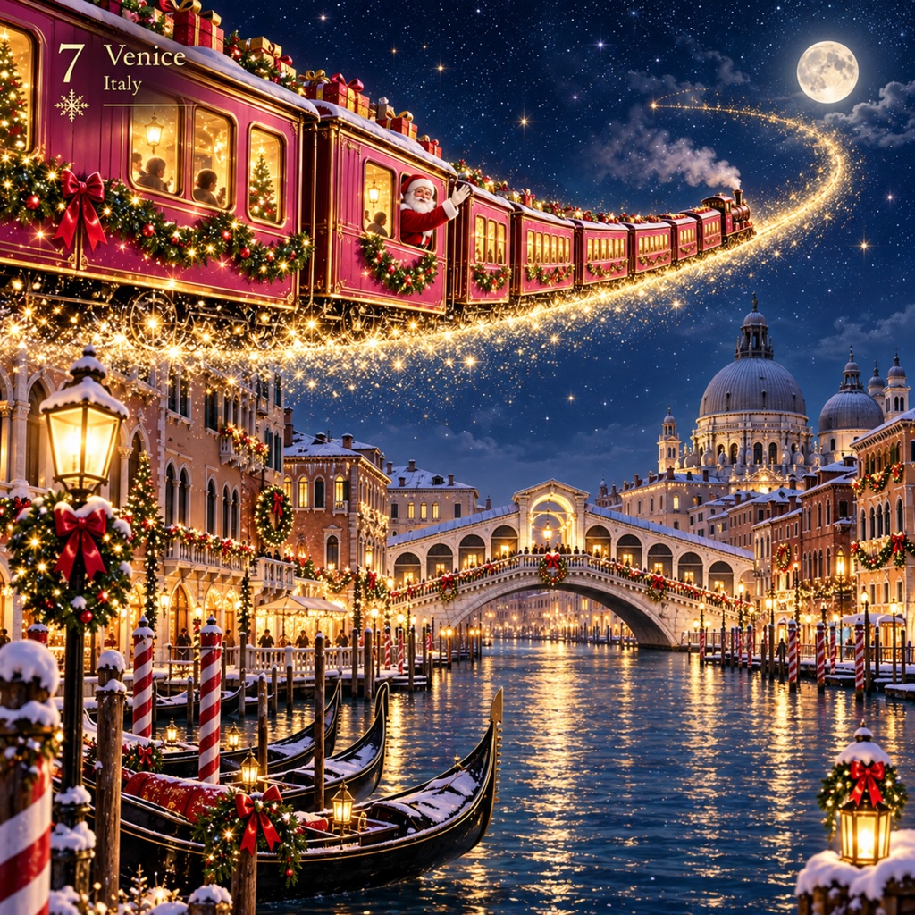 世界を旅するクリスマス列車 — Christmas Train Around the Worldデジタルペーパー