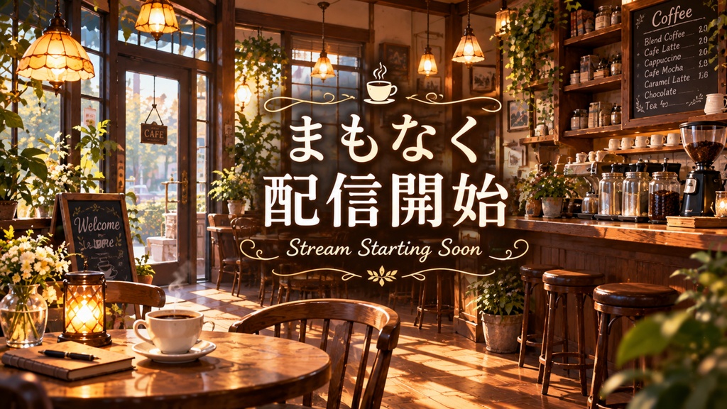 レトロ喫茶店背景画像４点セット