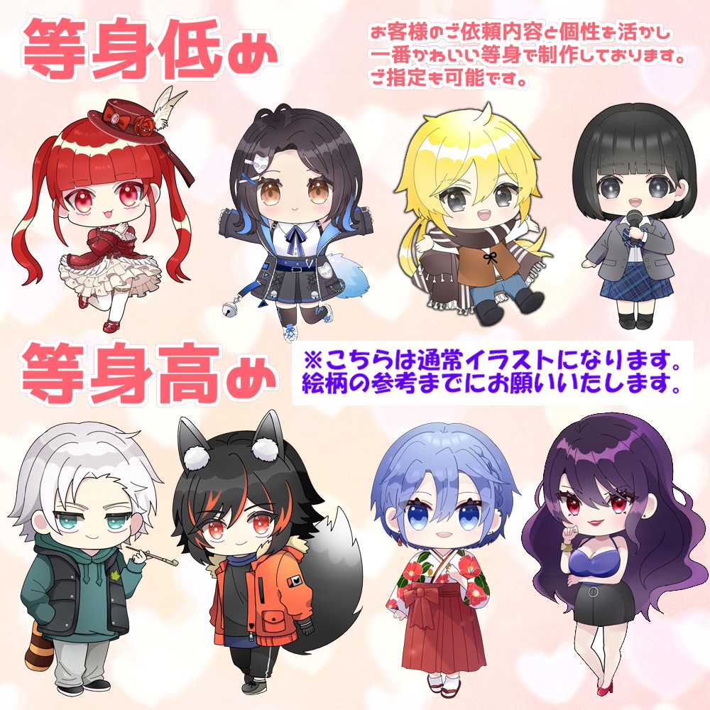 全身3000円★商用可SDミニキャラ立ち絵制作します