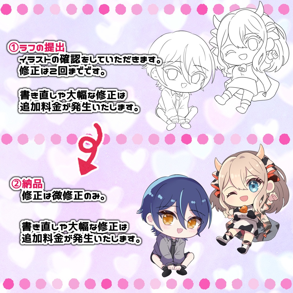 全身3000円★商用可SDミニキャラ立ち絵制作します