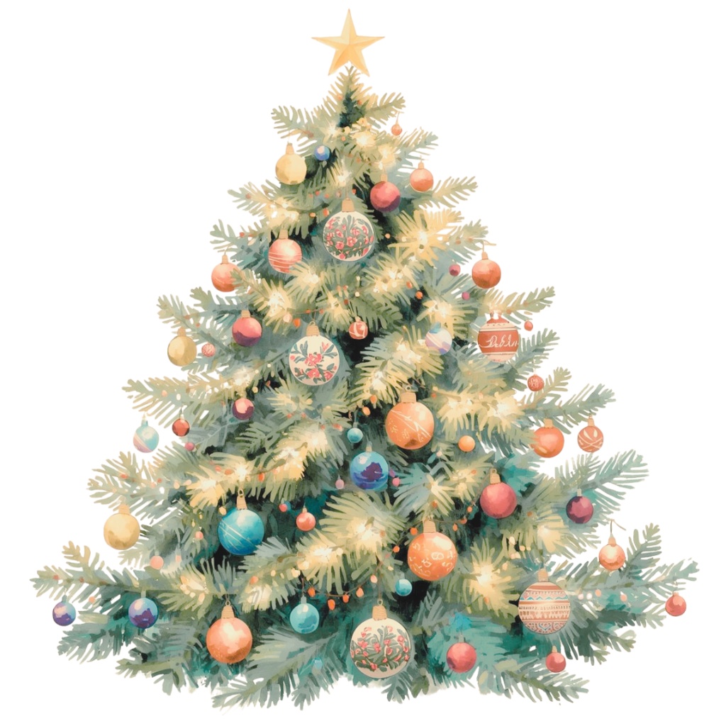 【クリスマスシリーズ】キラキラ水彩・レトロクリスマスクリップアート 30点セット