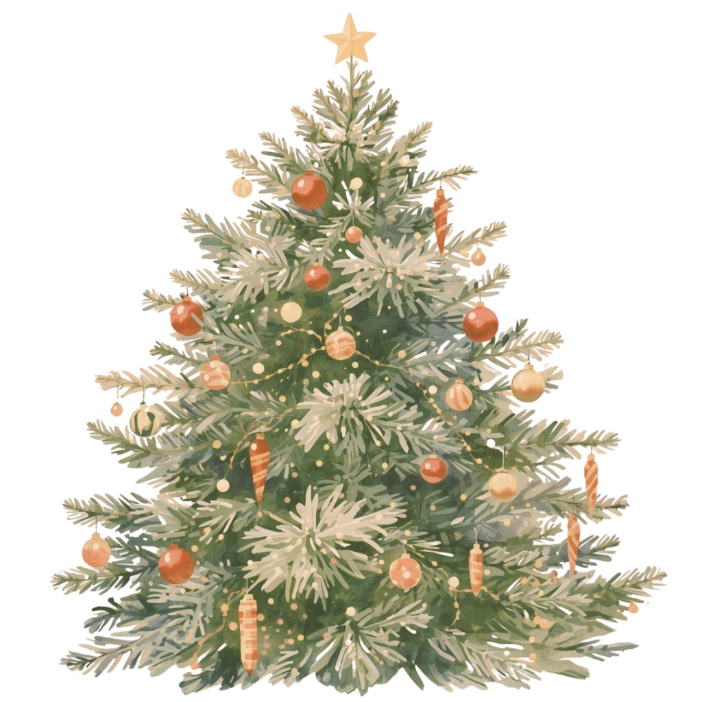 【クリスマスシリーズ】キラキラ水彩・レトロクリスマスクリップアート 30点セット