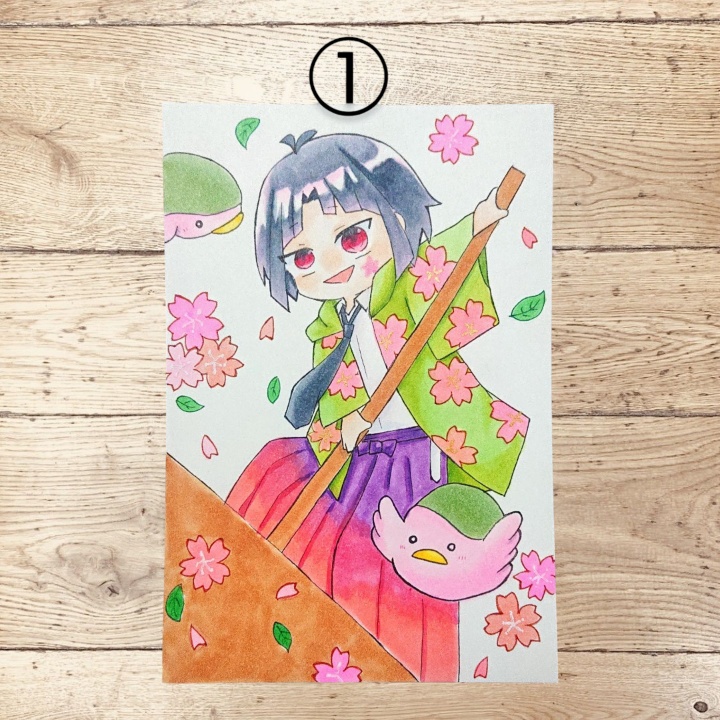 創作イラスト ハガキサイズ 原画