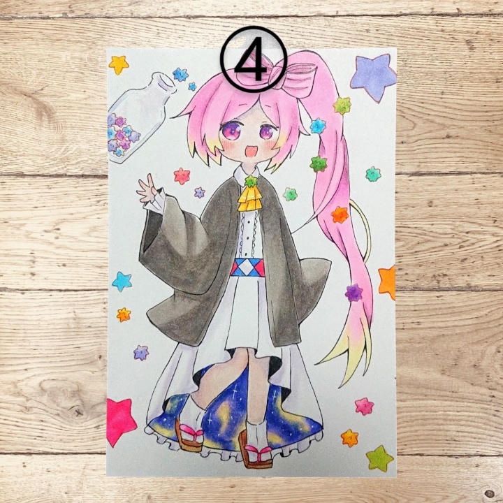 創作イラスト ハガキサイズ 原画