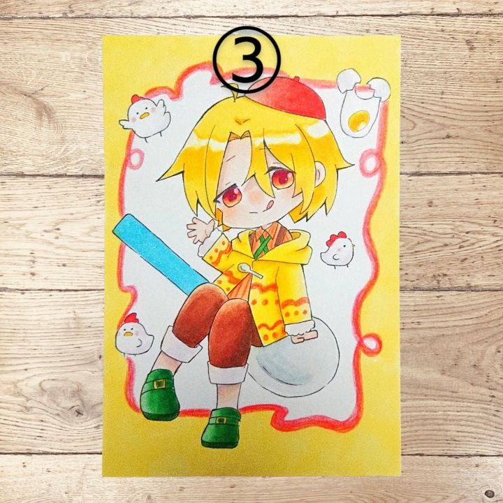 創作イラスト ハガキサイズ 原画