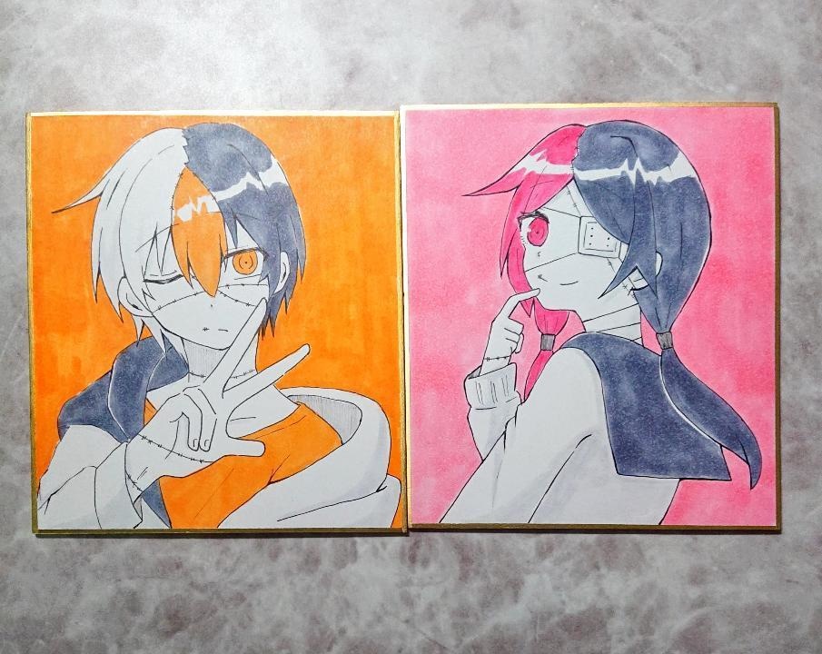 手描きイラスト ミニ色紙