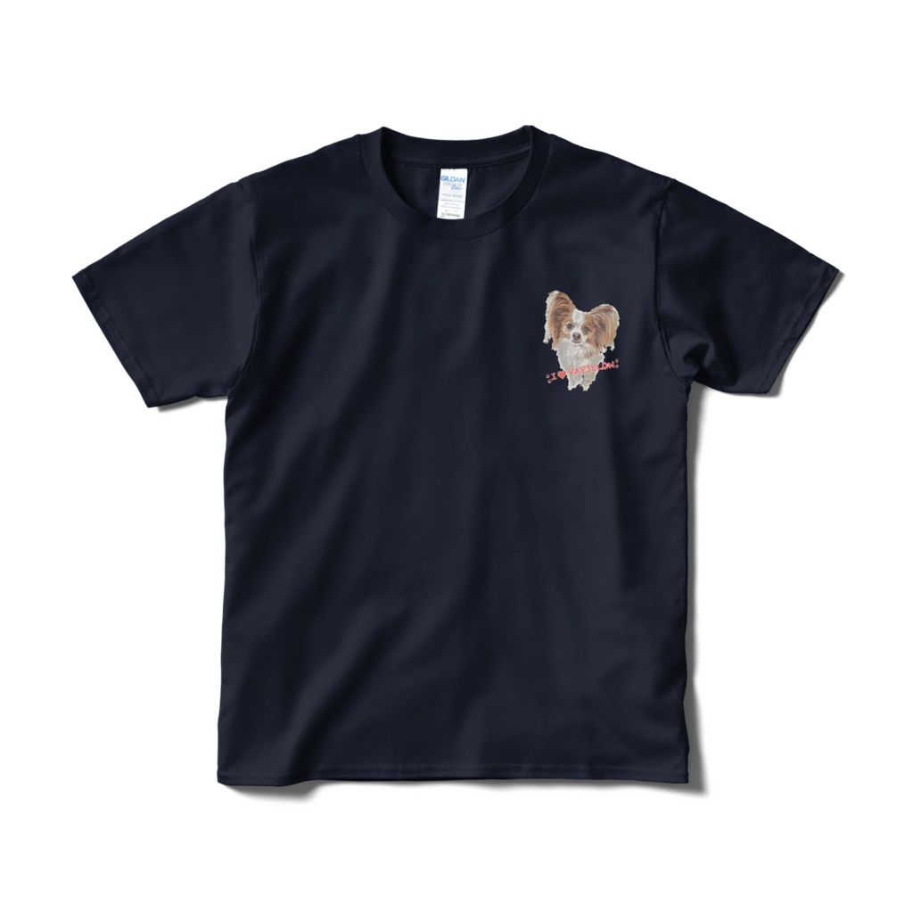 I ❤️ PAPILLON ワンポイント　Tシャツ