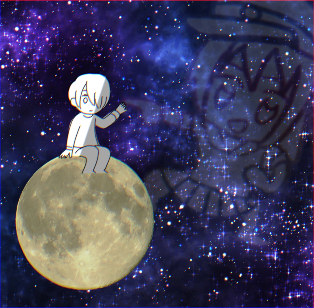 スペースおこめに触れるロアンくんT