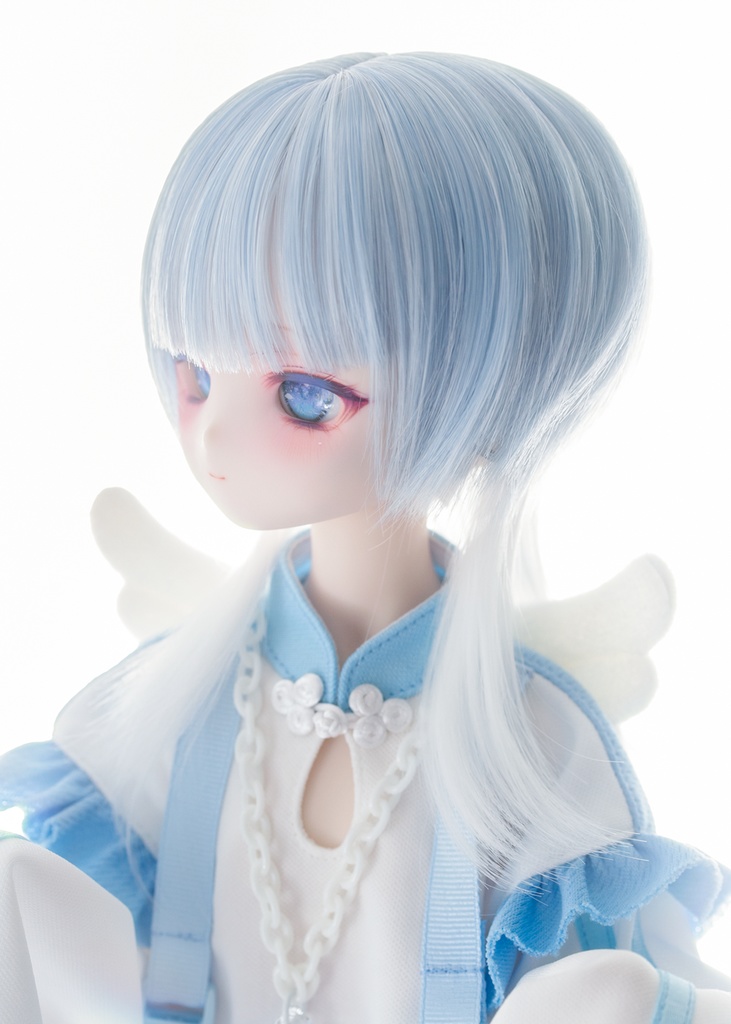 即納・DDサイズ インナーカラーウルフボブウィッグ『Jellyfish』ドール用 8-9インチサイズ