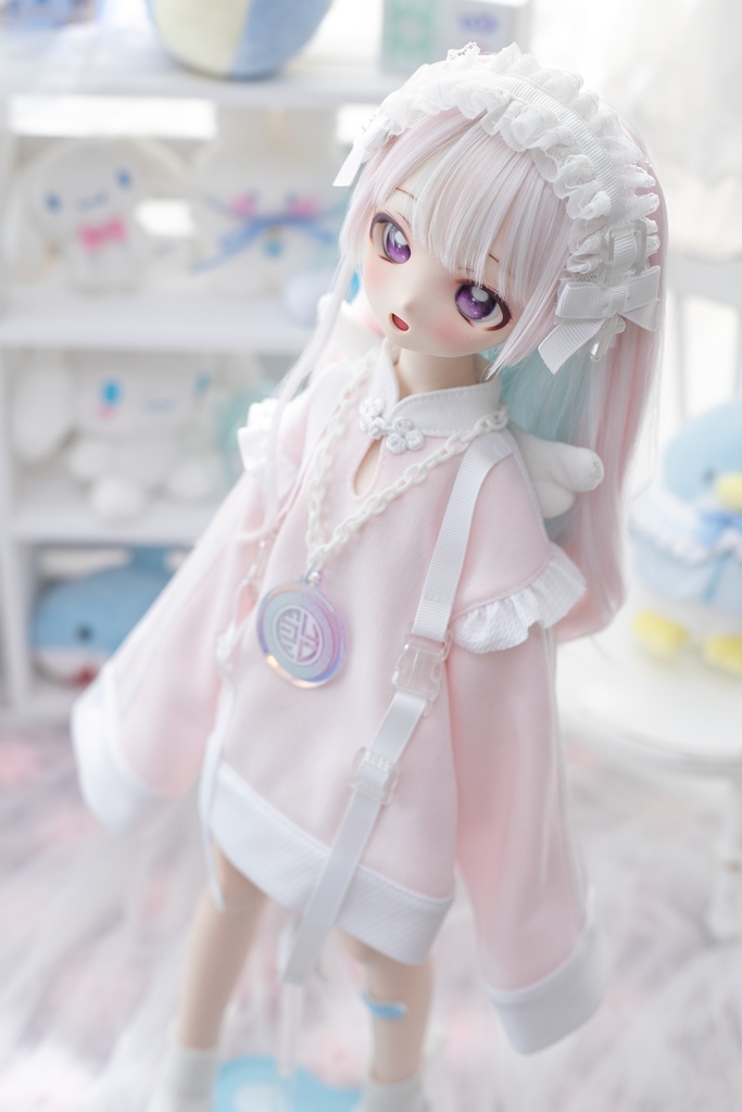 MDD服 天使チャイナセット(パステルピンク)1/4ドール服