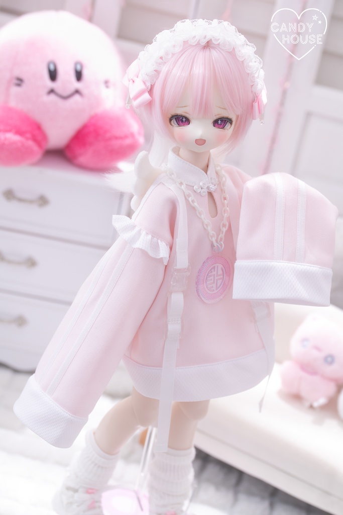 MDD服 天使チャイナセット(パステルピンク)1/4ドール服