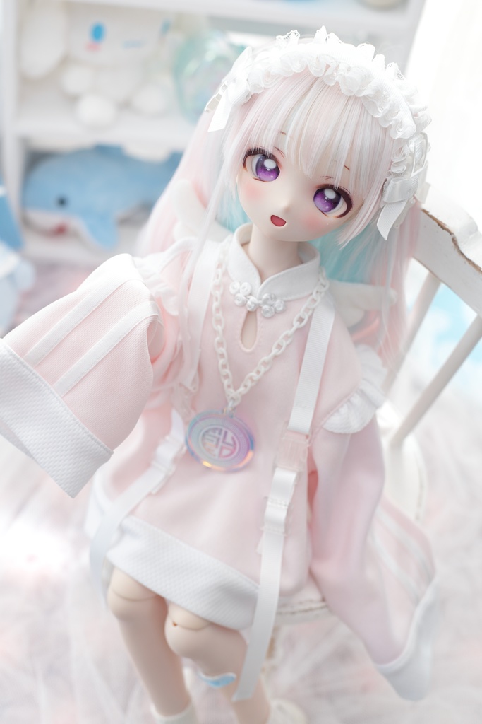 MDD服 天使チャイナセット(パステルピンク)1/4ドール服