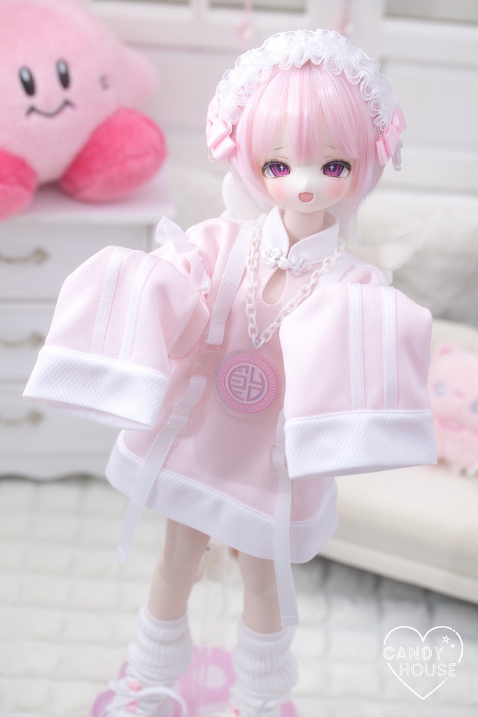 MDD服 天使チャイナセット(パステルピンク)1/4ドール服