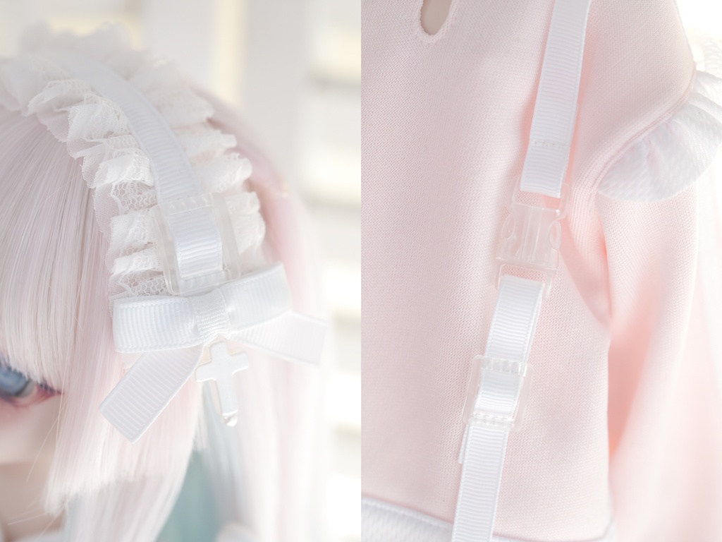 MDD服 天使チャイナセット(パステルピンク)1/4ドール服