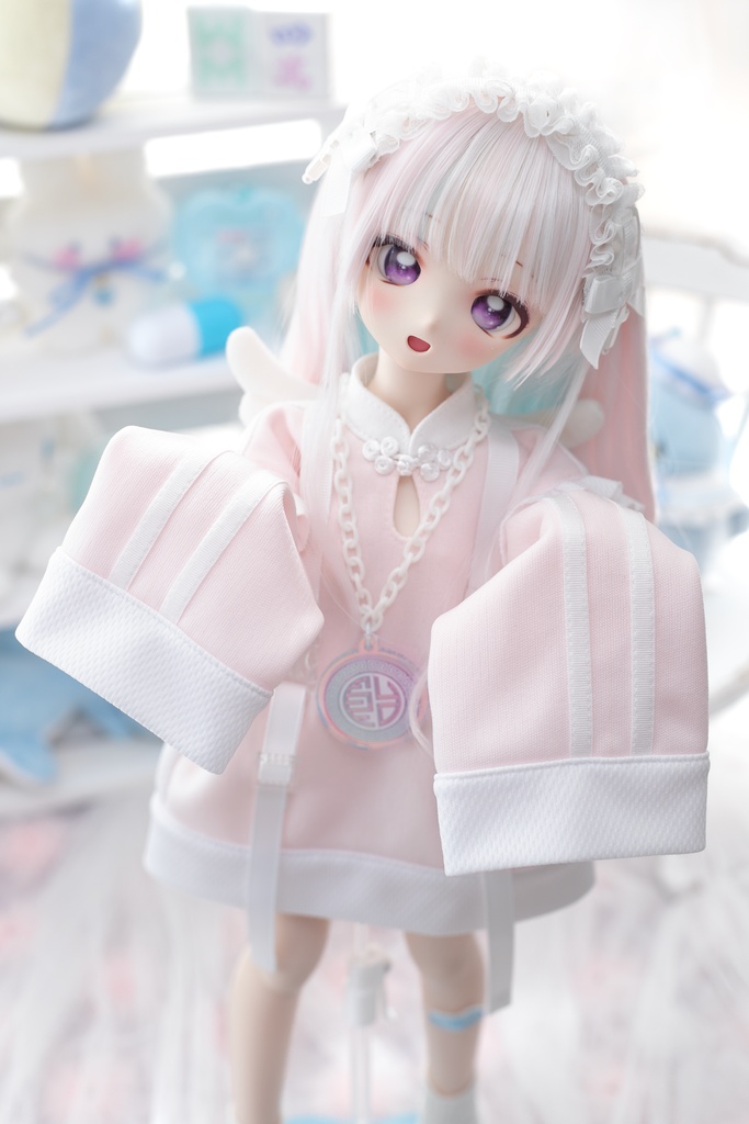 MDD服 天使チャイナセット（パステルピンク）1/4ドール服 