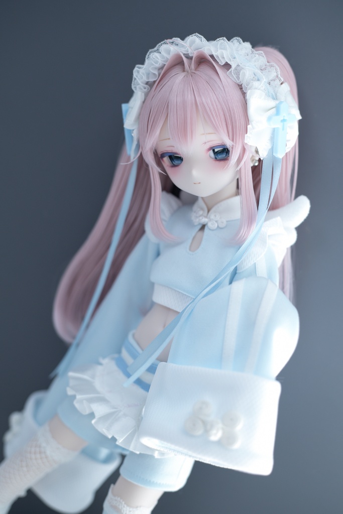 MDD服 へそだし天使チャイナセット 1/4ドール服 水色