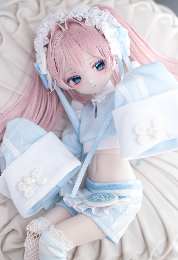 MDD服 へそだし天使チャイナセット 1/4ドール服 水色