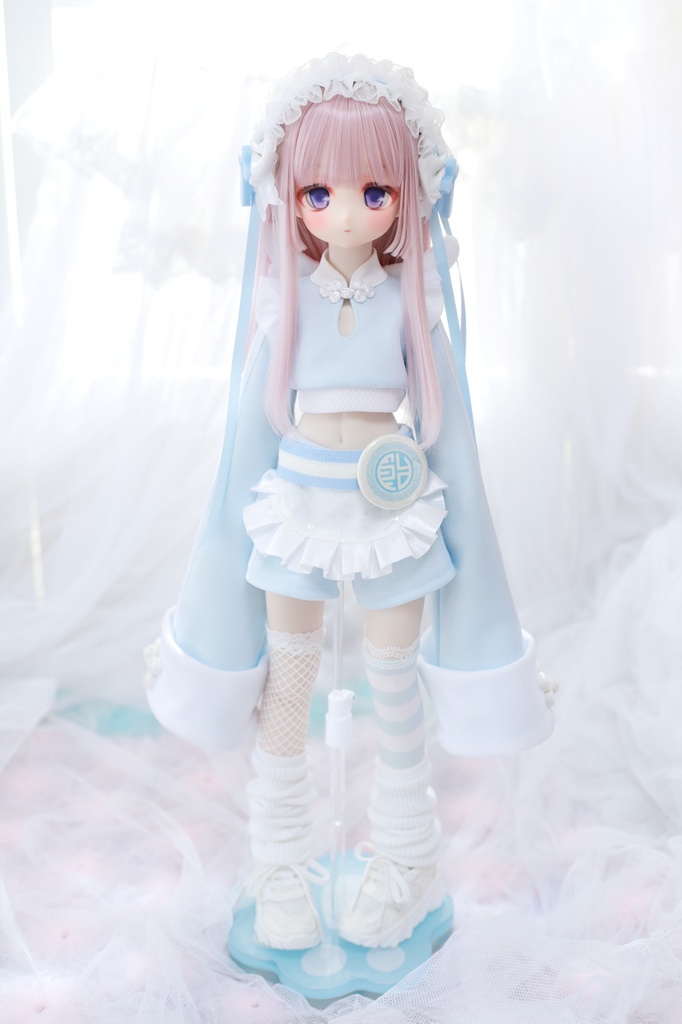 MDD服 へそだし天使チャイナセット 1/4ドール服 水色