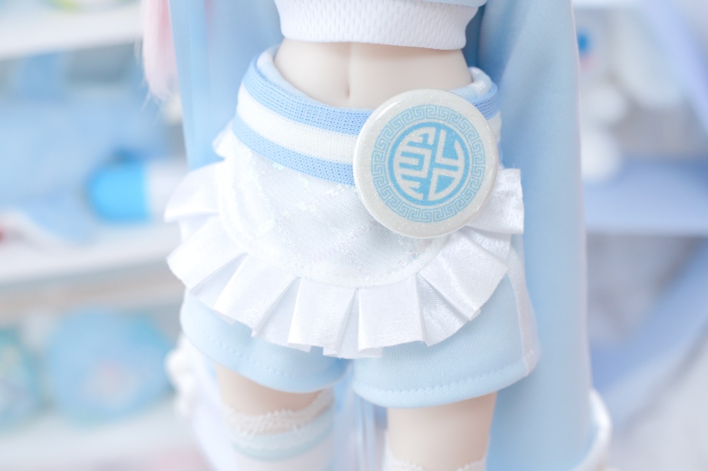 MDD服 へそだし天使チャイナセット 1/4ドール服 水色