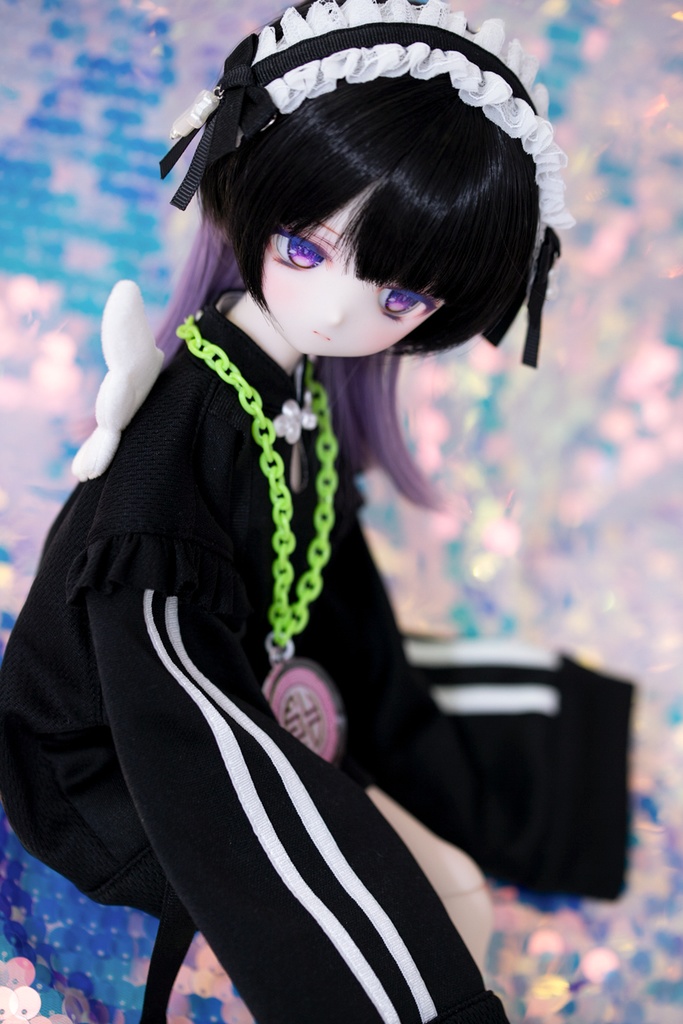 【即納】MDD服 天使チャイナセット(くろ・ぱんだ)1/4ドール服