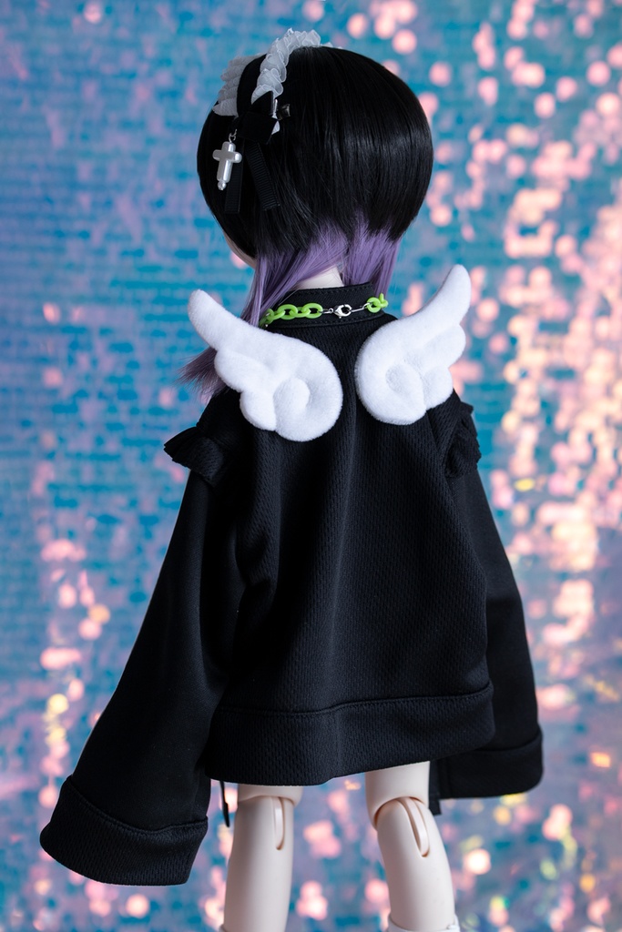 【即納】MDD服 天使チャイナセット(くろ・ぱんだ)1/4ドール服